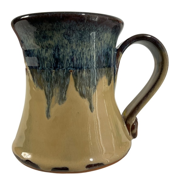 Kings Pottery Seagrove NC  14 oz Stoneware studio pottery Glazed Drip Mug 2016 - Picture 1 of 10